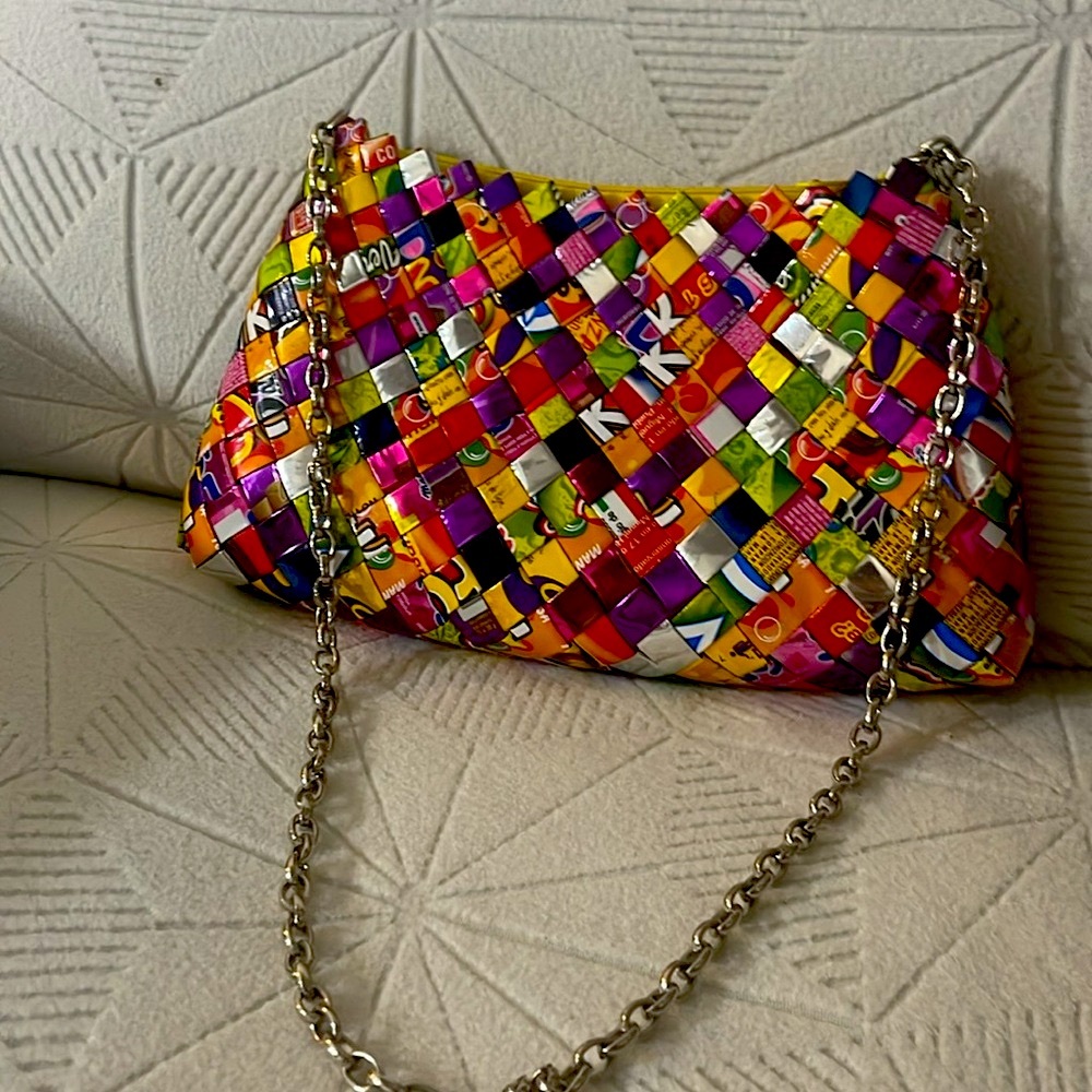 Candy Wrapper Bag - can be worn over the shoulder or dangling from your hand